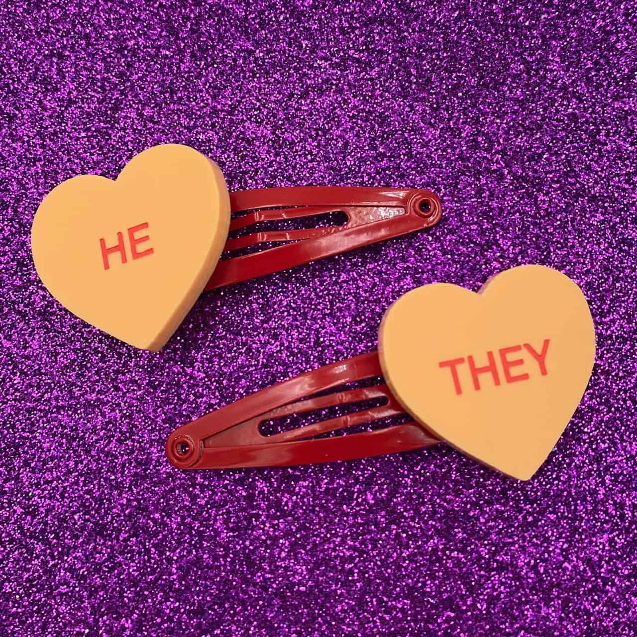 Haus of Dizzy 'Gentle Reminder' Candy Heart Hair Clips