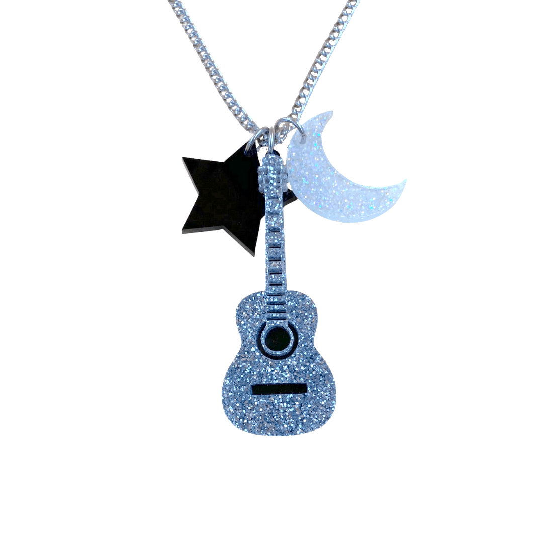 Haus of Dizzy 'Superstar Guitar' Charm Necklace