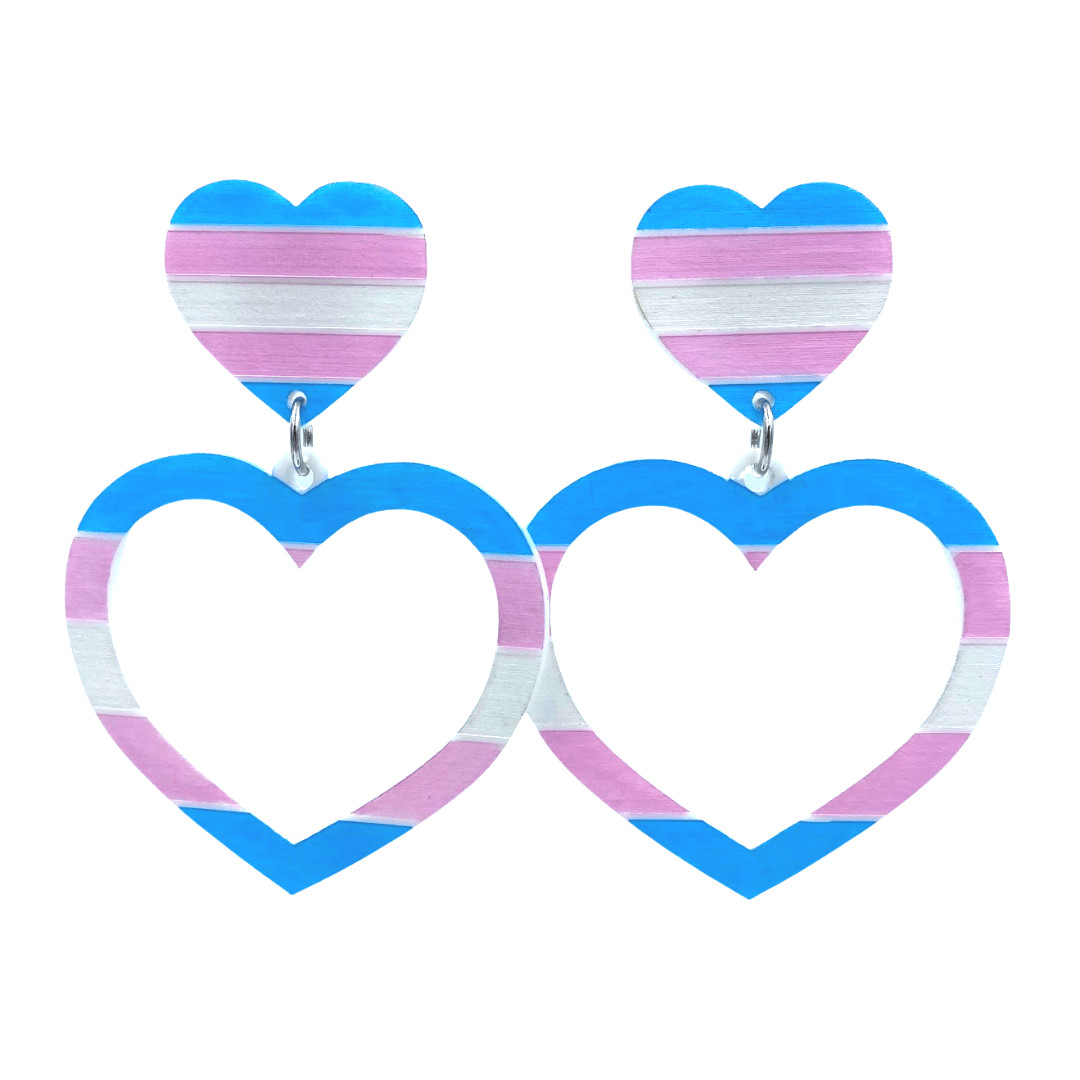 Haus of Dizzy 'Pride Flag' Barbie Heart Earrings  🏳️‍🌈
