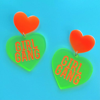 Haus of Dizzy 'Girl Gang' Neon Heart Earrings