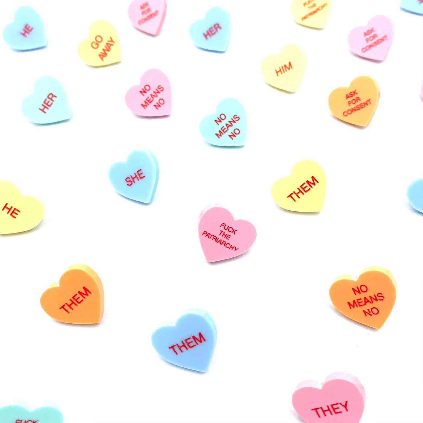 Haus of Dizzy 'Gentle Reminder' Candy Heart Studs