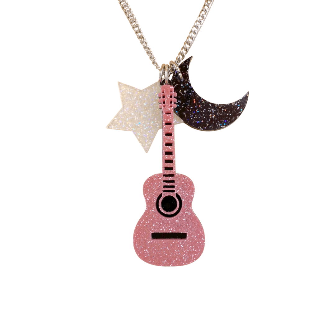 Haus of Dizzy 'Superstar Guitar' Charm Necklace