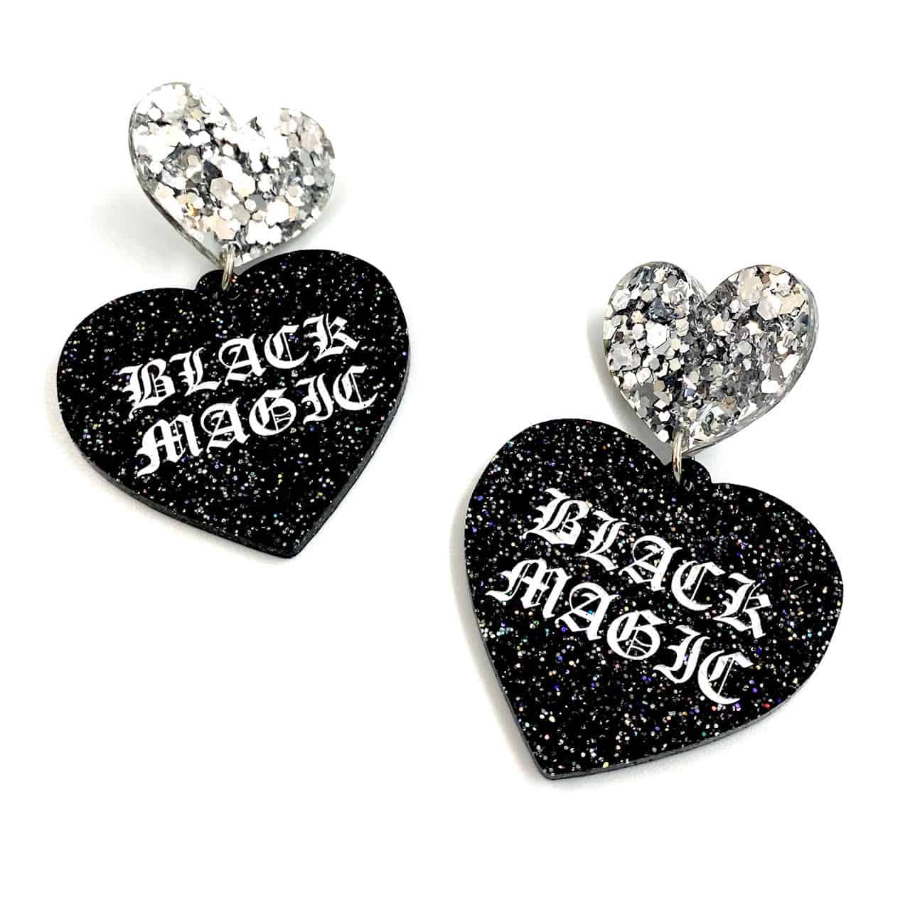 Haus of Dizzy 'Black Magic' Heart Earrings